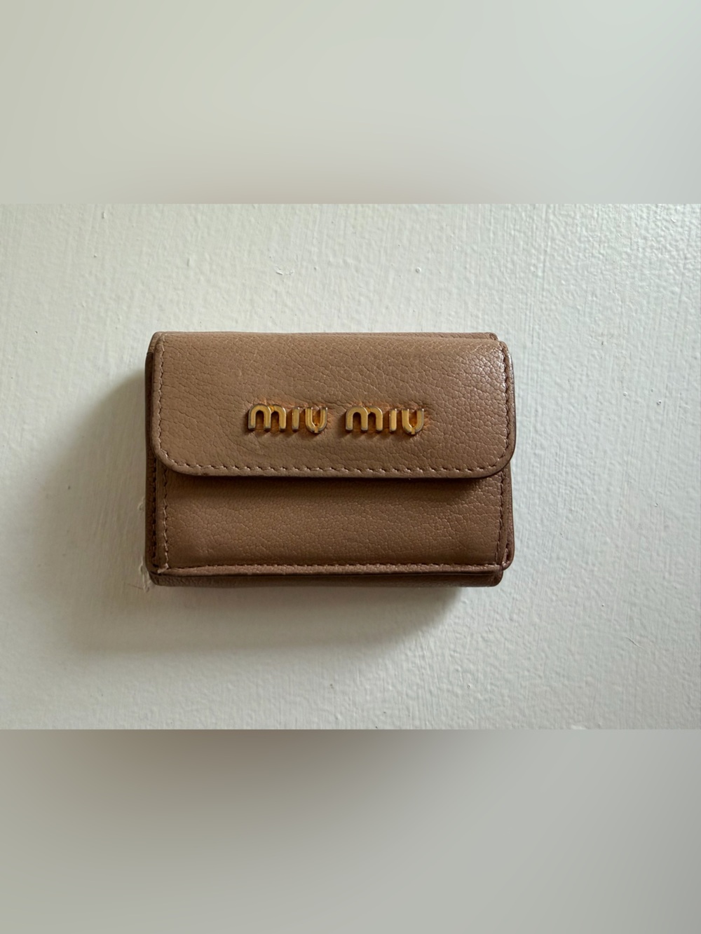 Authentic Miu Miu Brown Leather Card Holder Wallet